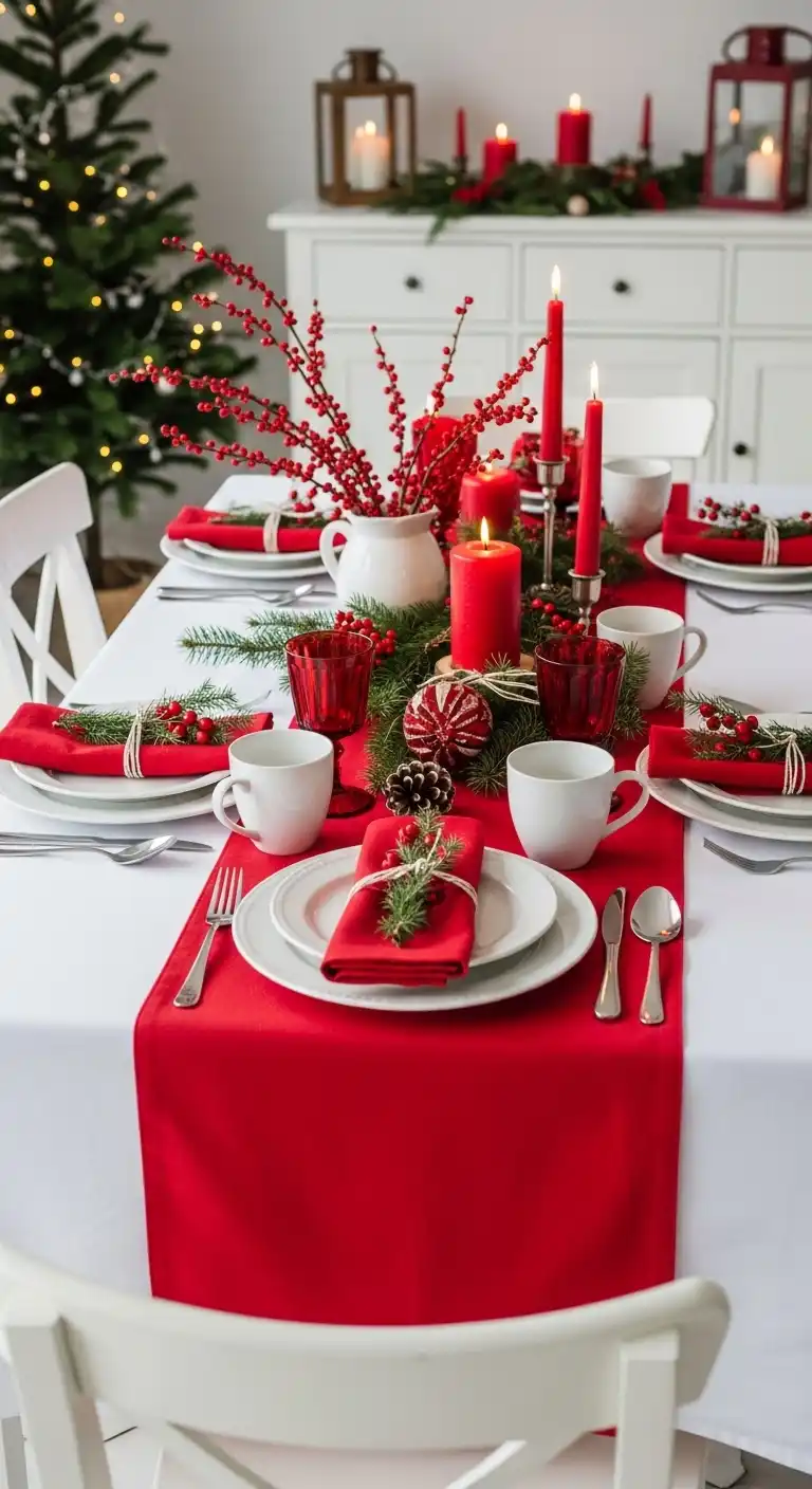 15. Red and White Nordic Table