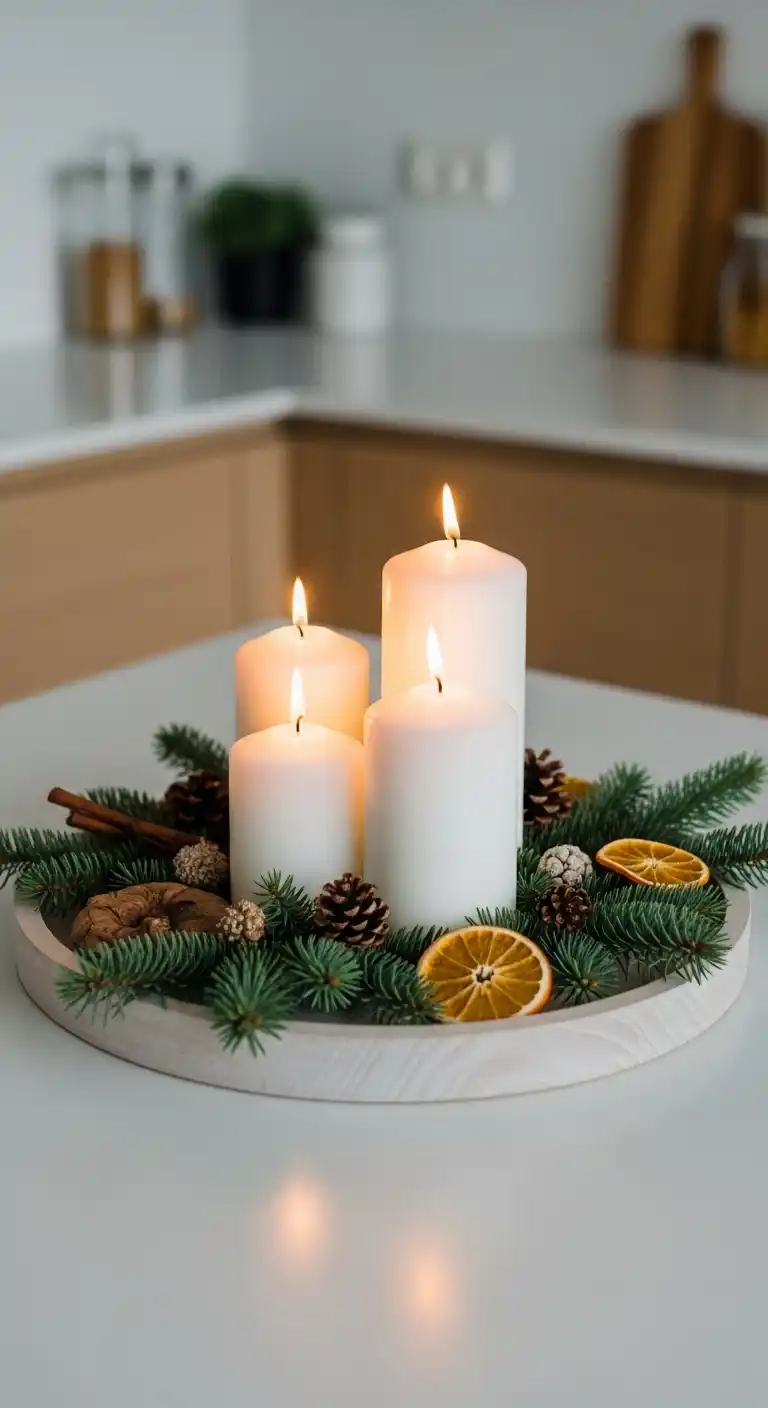 15. Scandinavian Minimalist Candle Arrangement