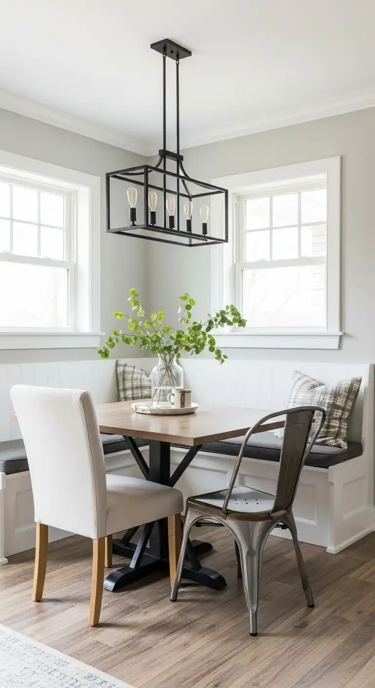 16. Bench with Mix-and-Match Chairs