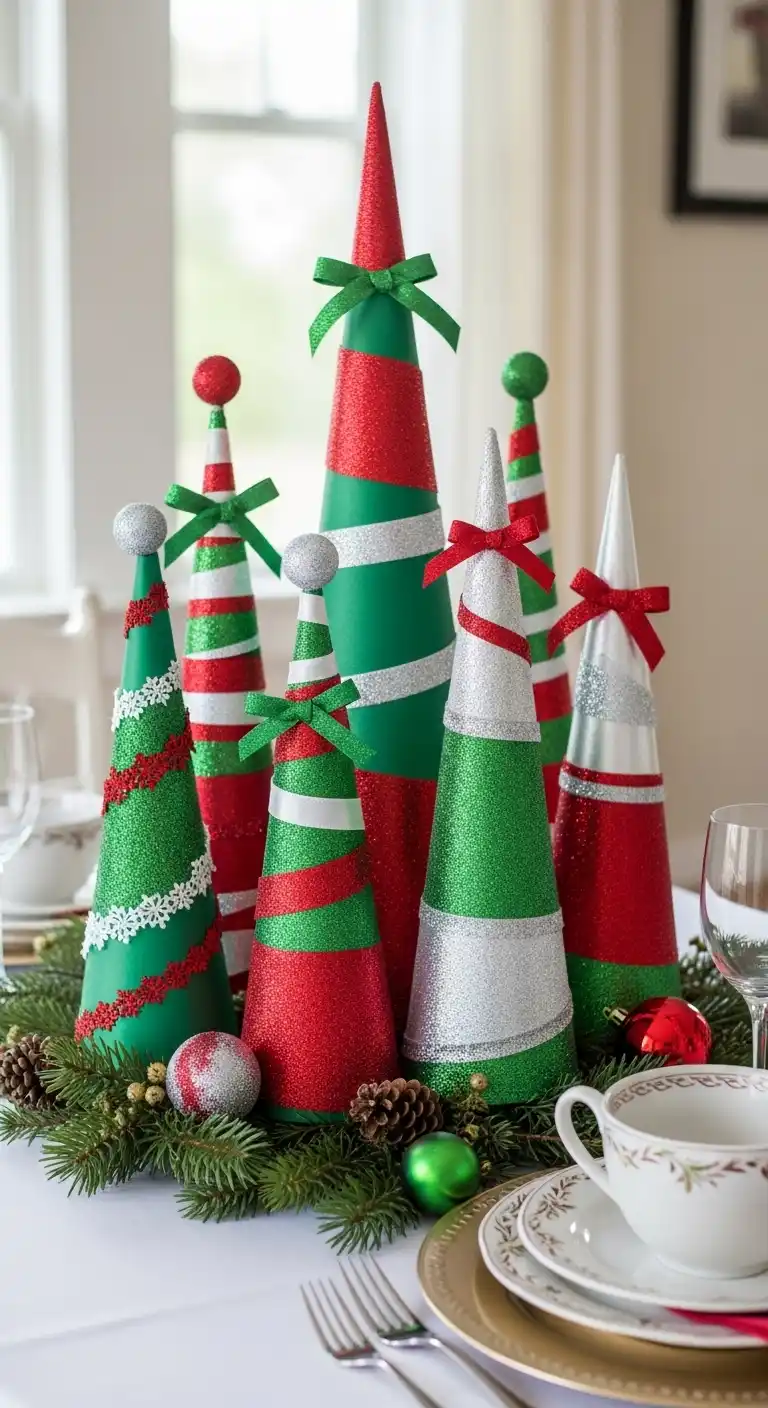 16. Christmas Tree Cone Centerpiece