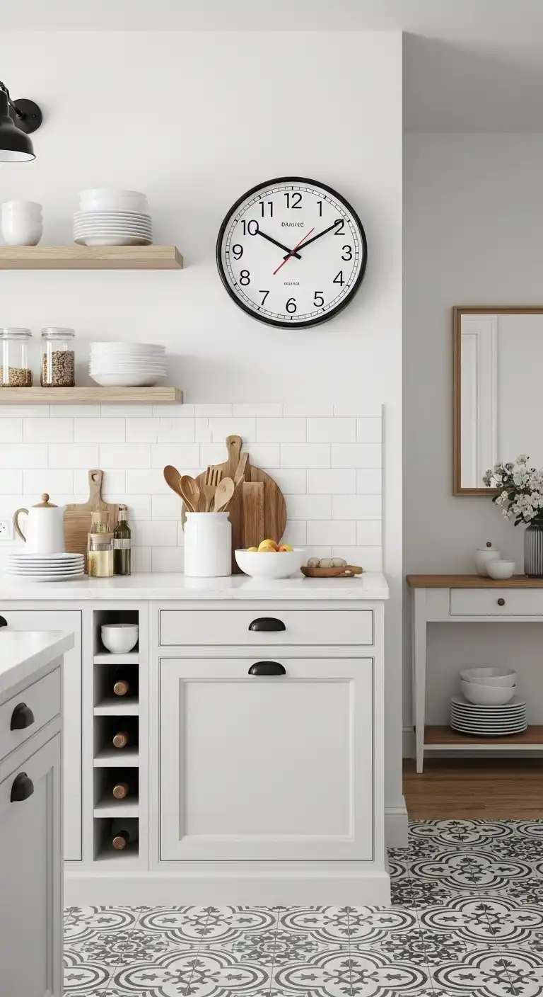 16. Classic Black-and-White Enamel Wall Clock