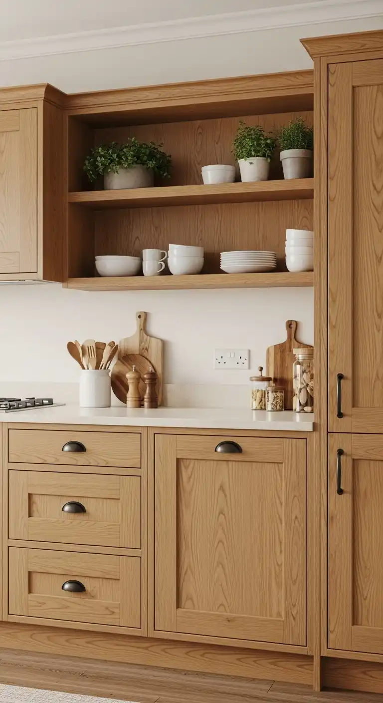 16. Honey Oak Cabinets