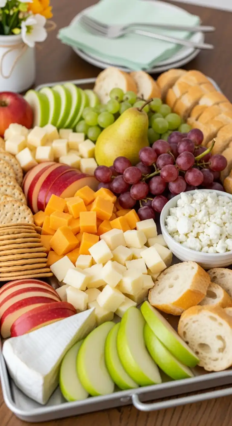 16. Mixed Fruit and Cheese Tray for Easter Parties