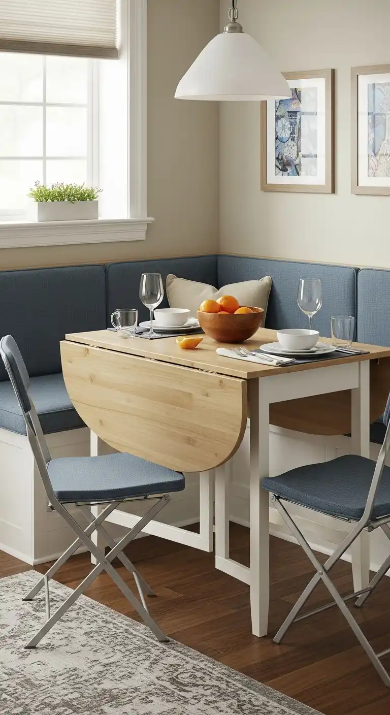 16. Opt for Space-Saving Foldable Tables in Compact Areas