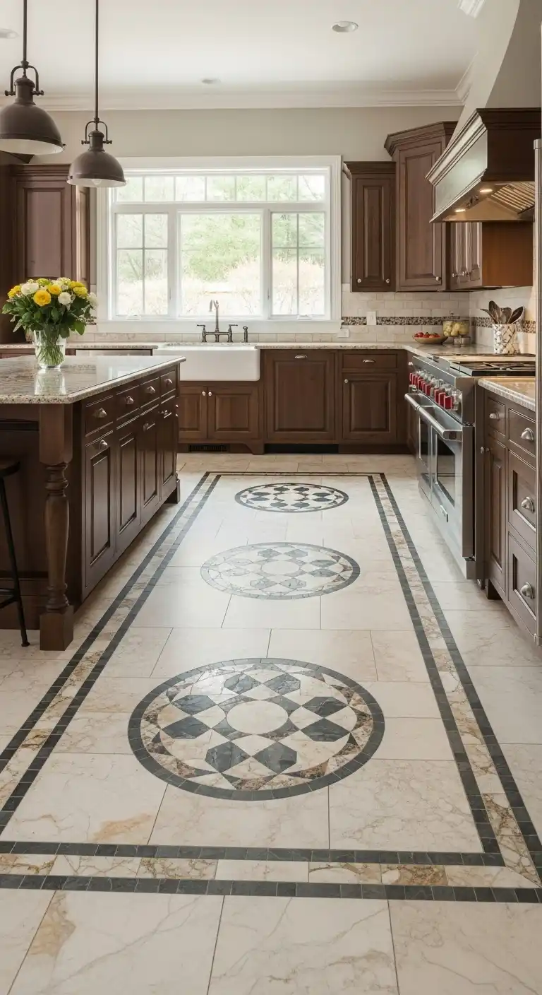 16. Patterned Stone Inlays for Artistic Detailing