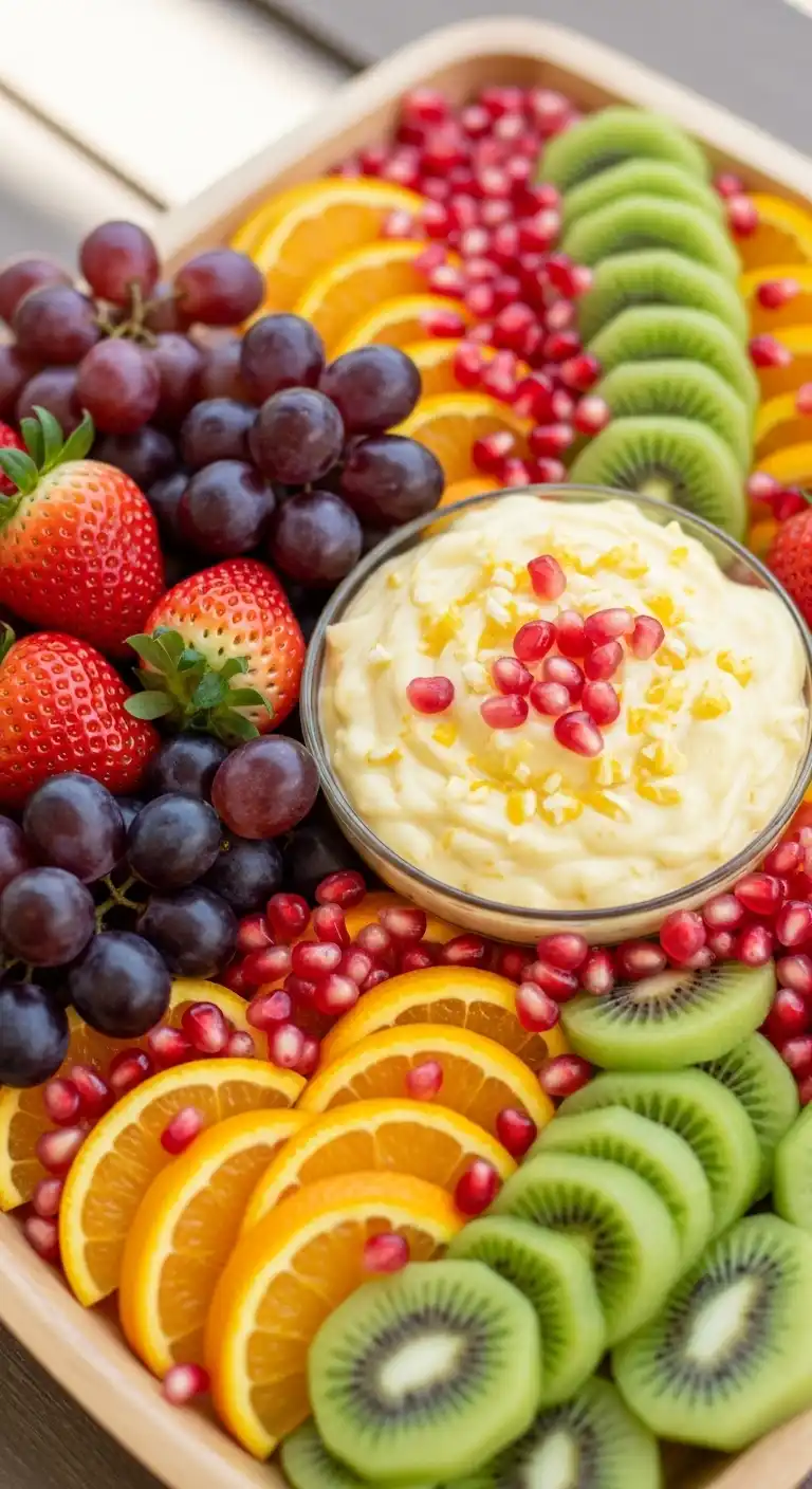 16. Pomegranate Seeds with Creamy Citrus Dip
