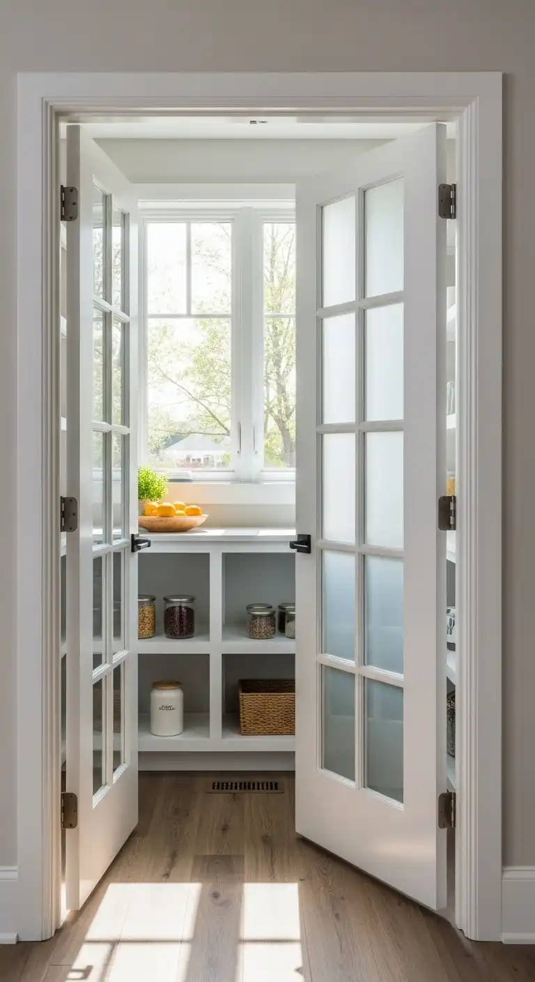16. Walk In Pantry with Window and Door Glass Panels