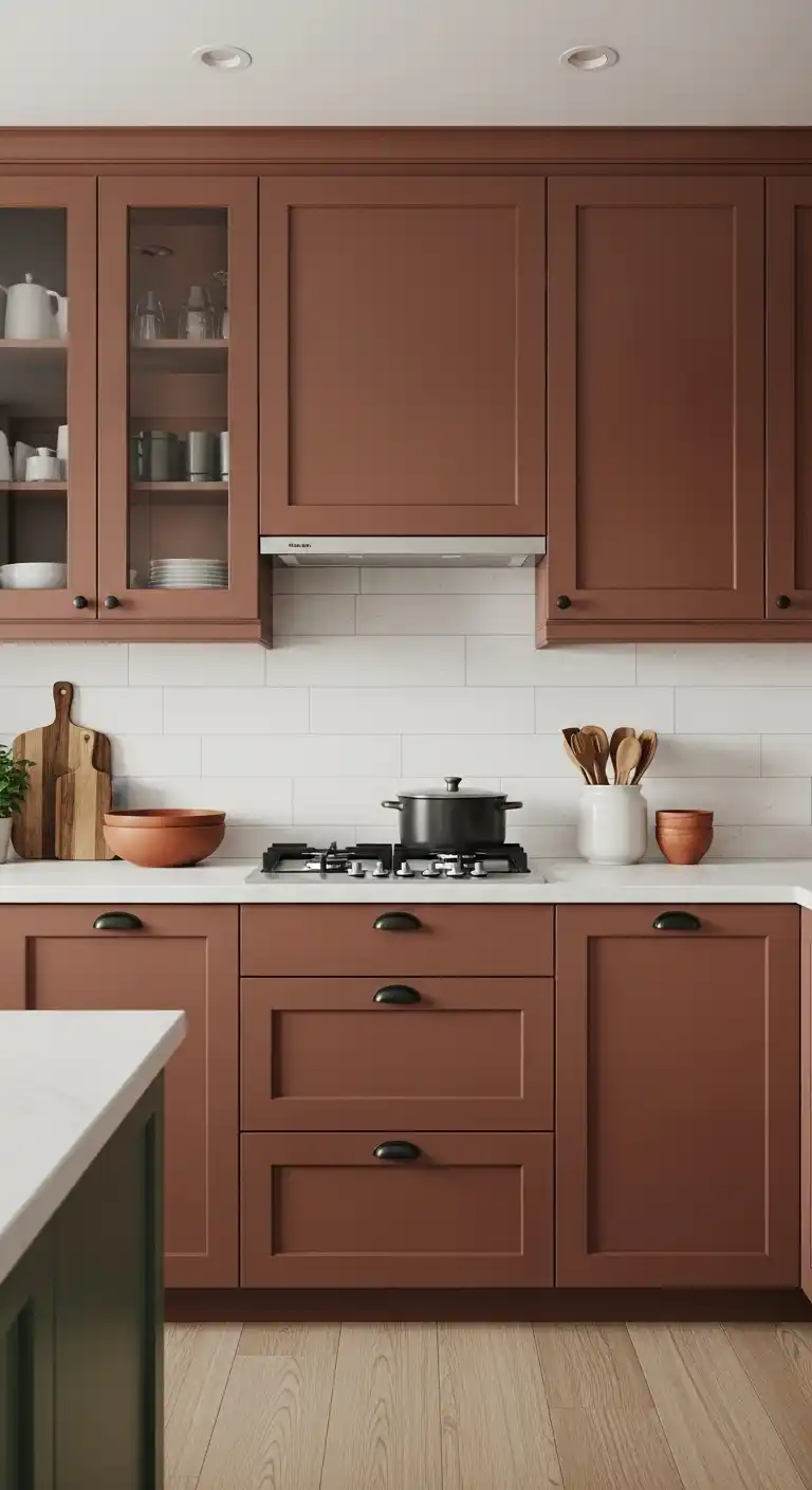 17. Clay-Tinted Cabinets