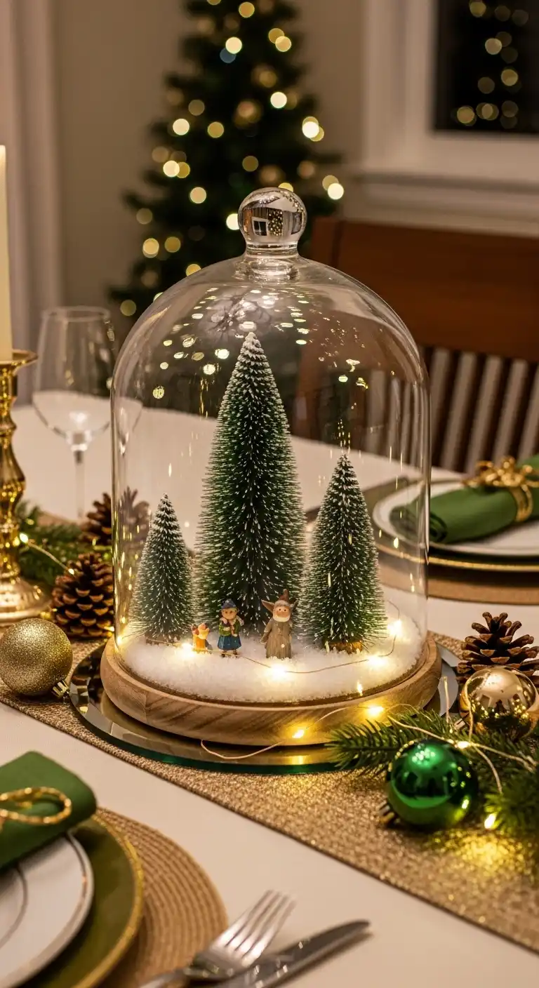 17. Faux Snow Globe Centerpiece