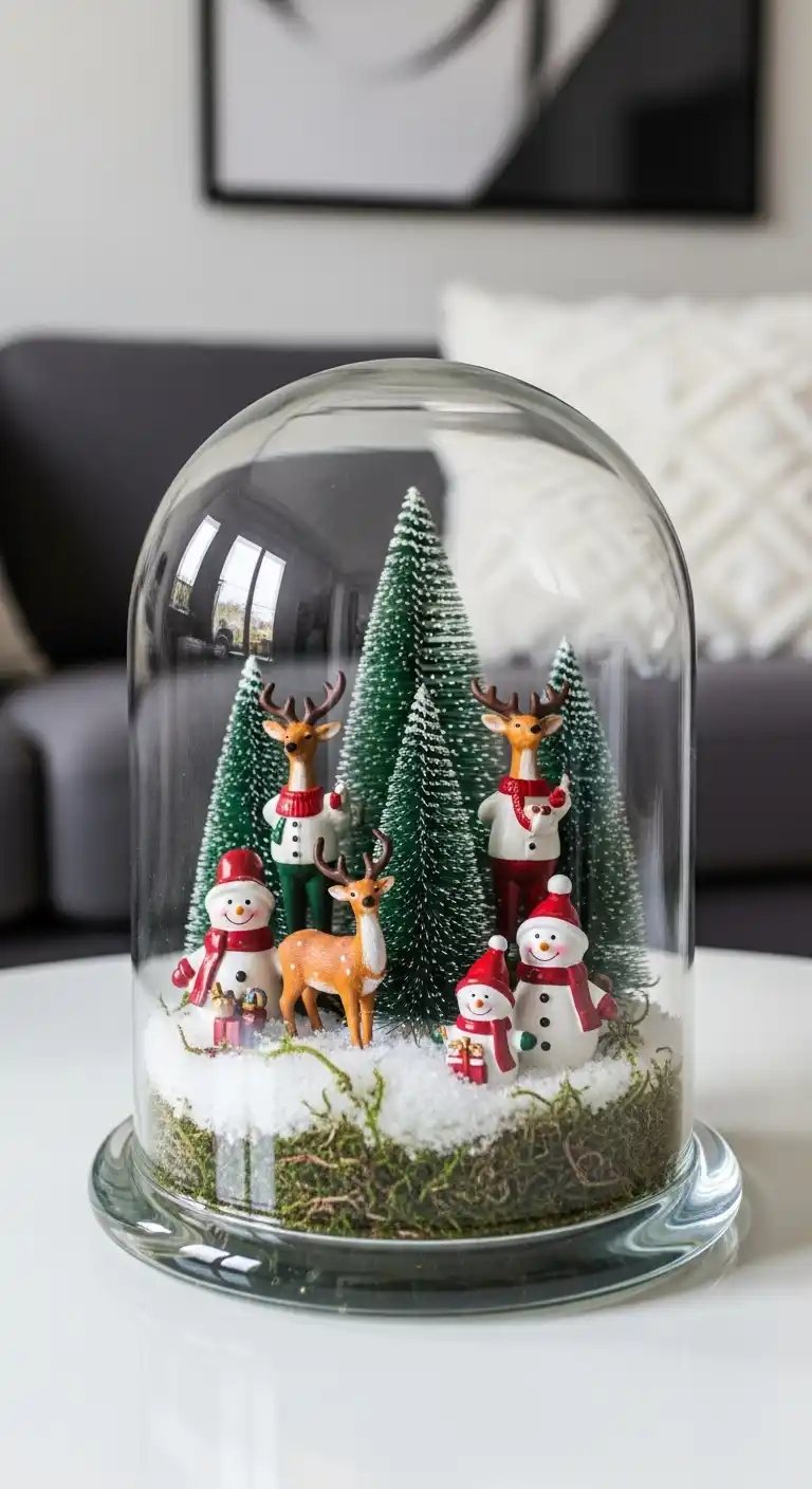 17. Glass Dome with Holiday Figurines