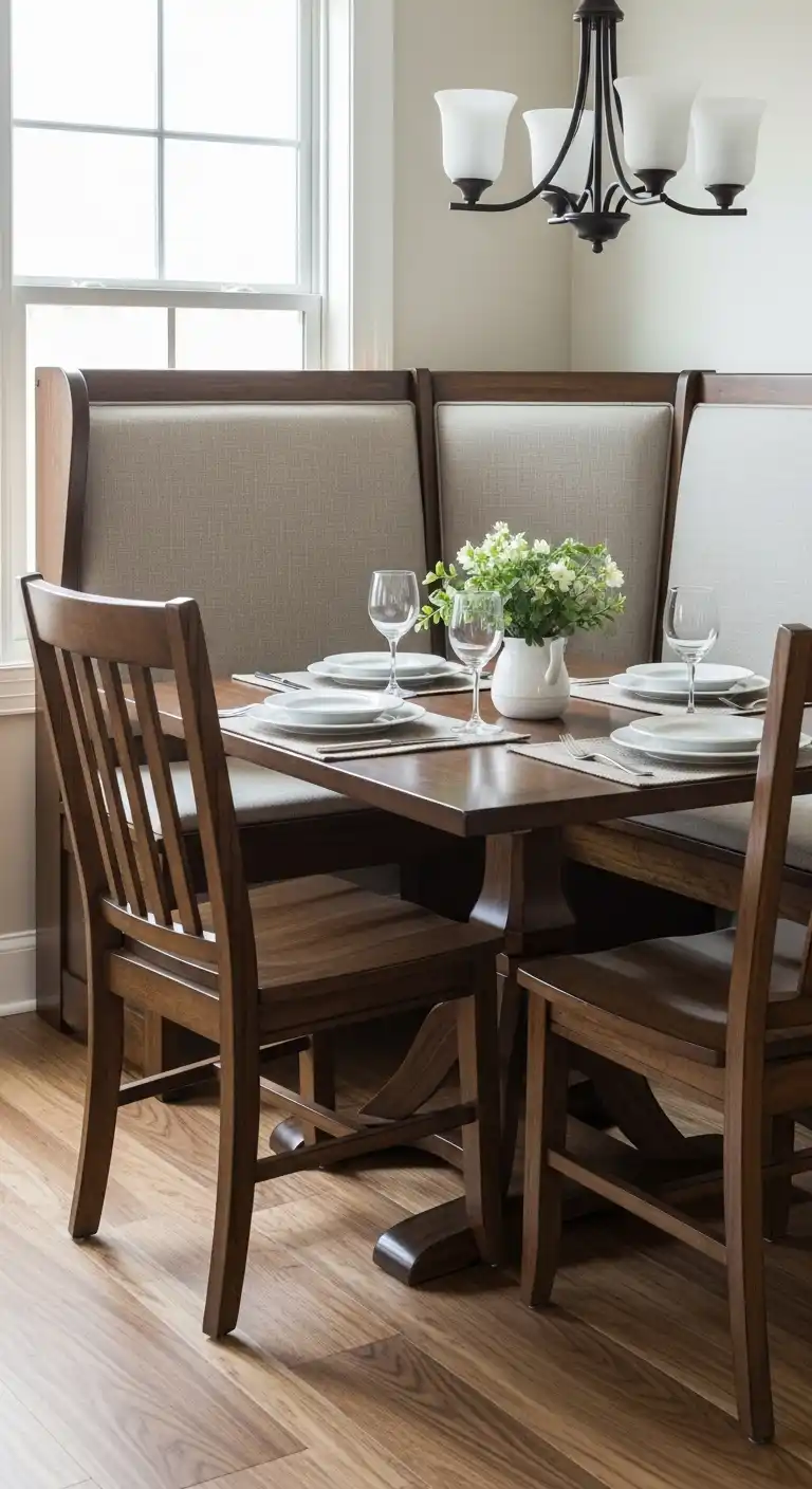 17. High Back Breakfast Nook Bench for Comfort