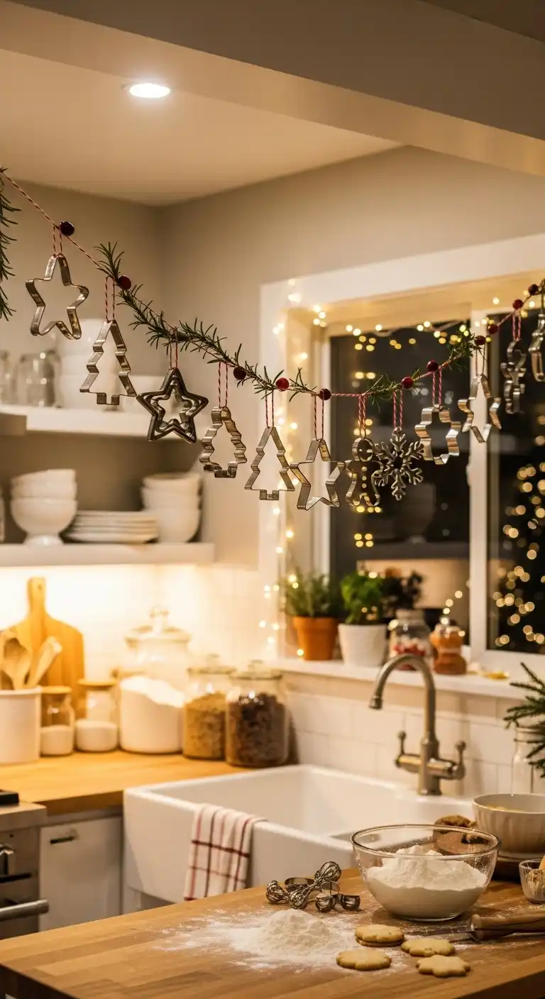 17. Holiday Cookie Cutter Garland for Open Walls