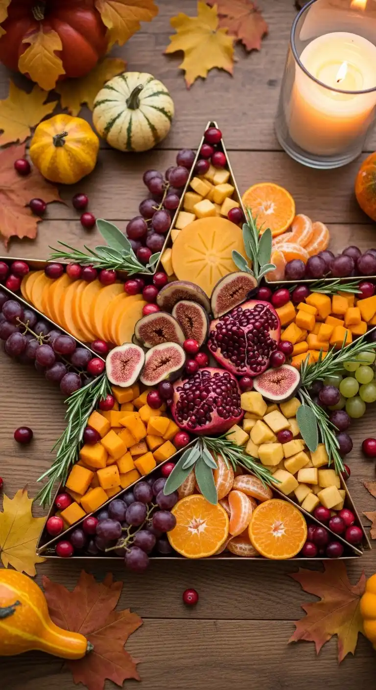 17. Star-Shaped Fruit Tray with Seasonal Touch