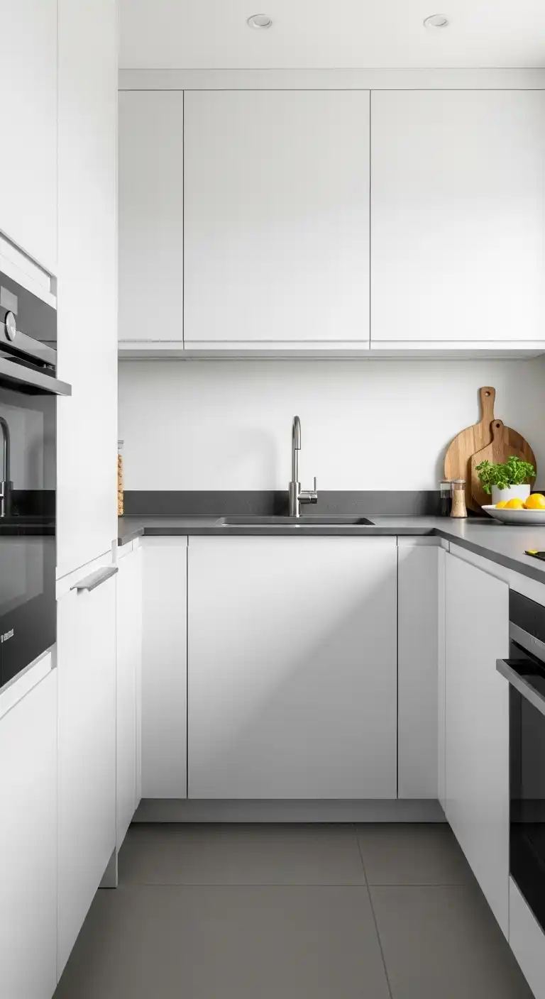 18. Galley Kitchen with Minimal Hardware