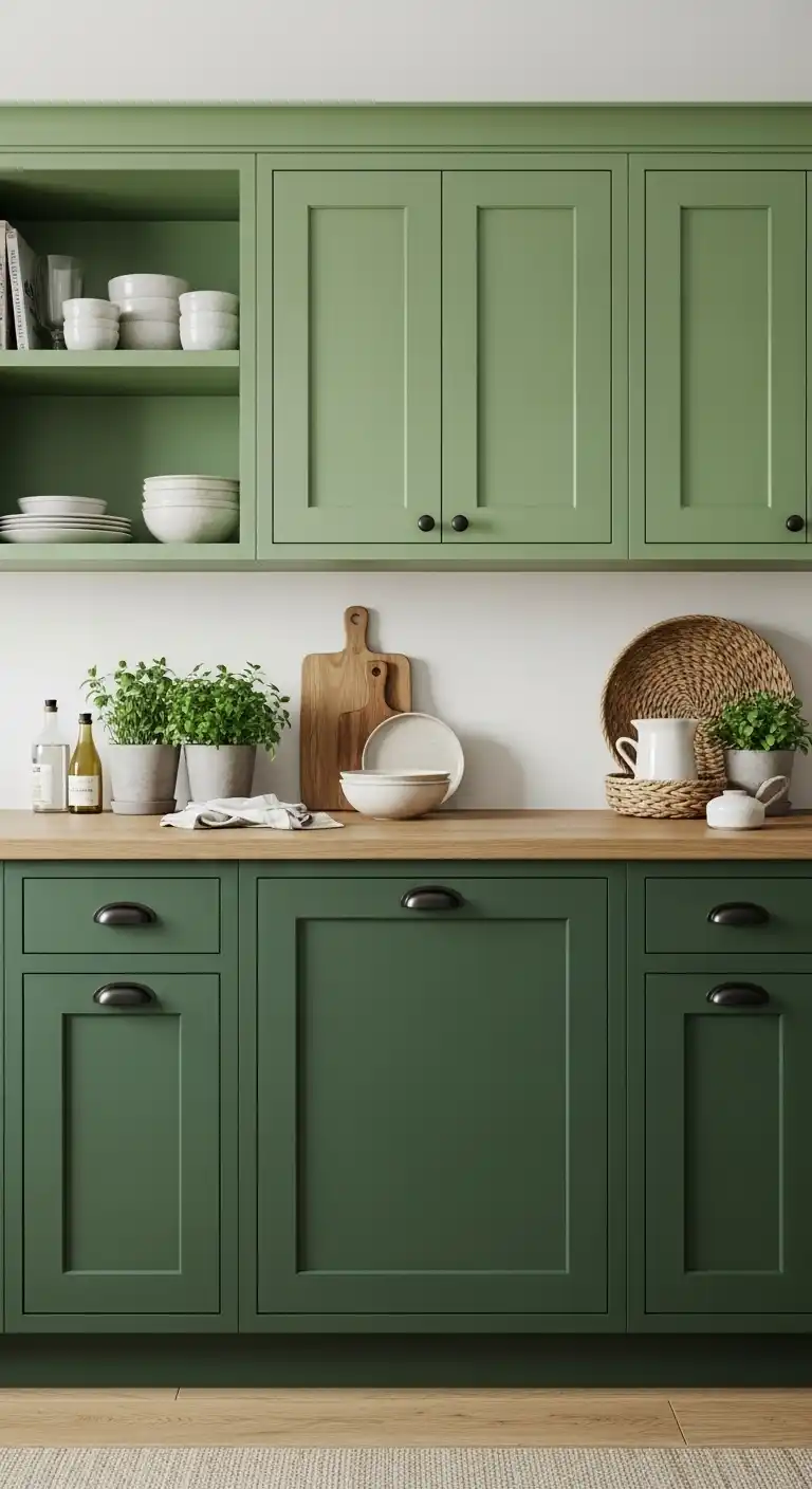 18. Green Ombre Cabinets