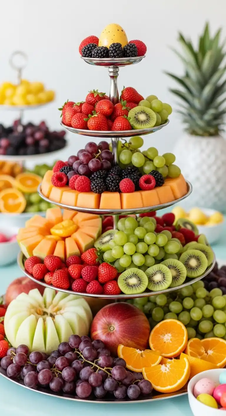 18. Tiered Fruit Display for Easter Gatherings