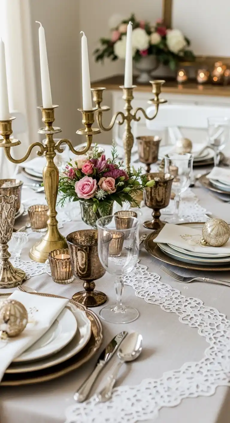 18. Vintage Holiday Glam Table