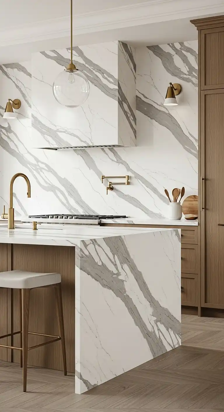 2. Calacatta-Inspired Quartz