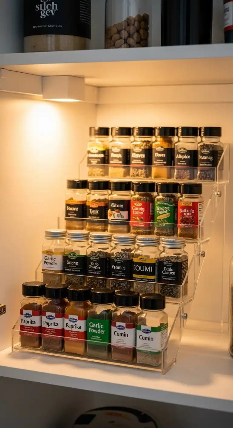 2. Install a Tiered Spice Rack