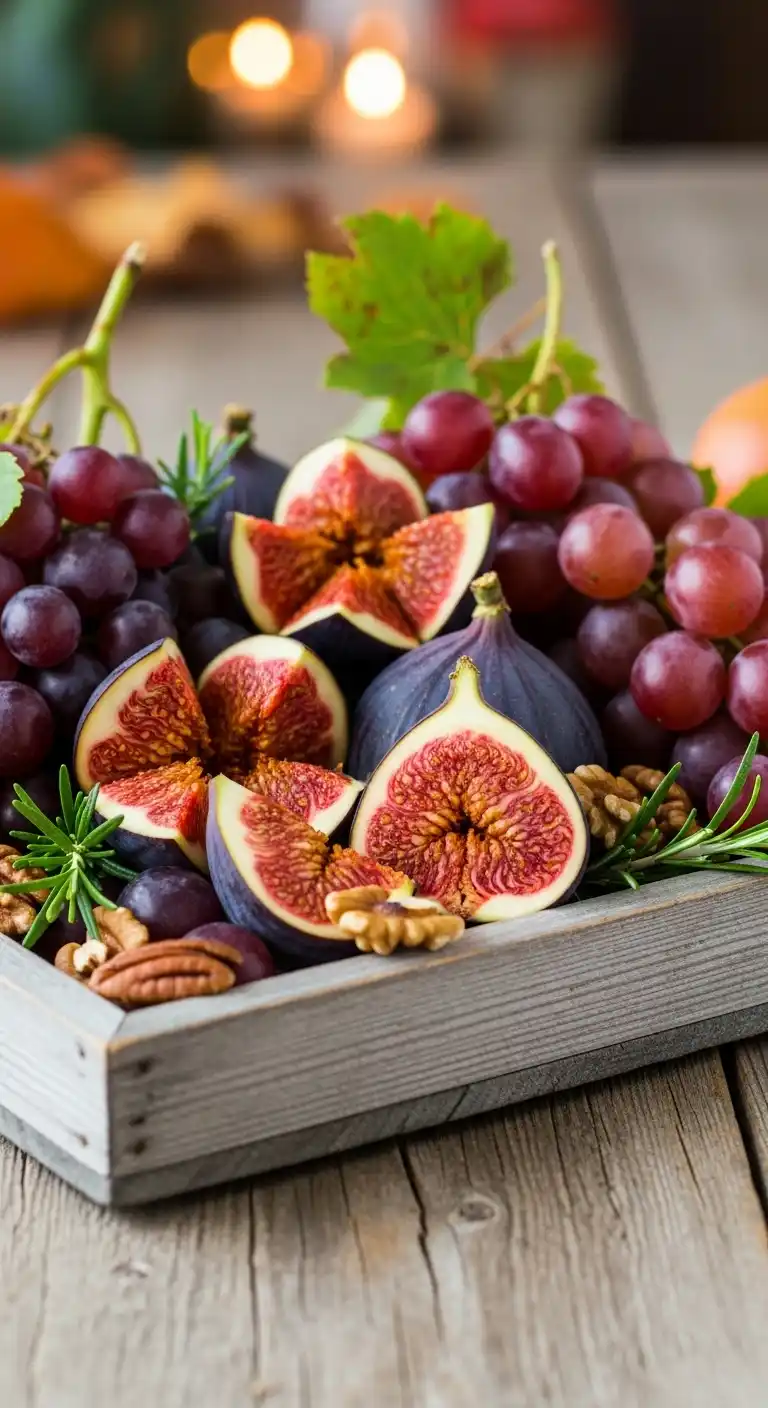 2. Rustic Grape and Fig Arrangement
