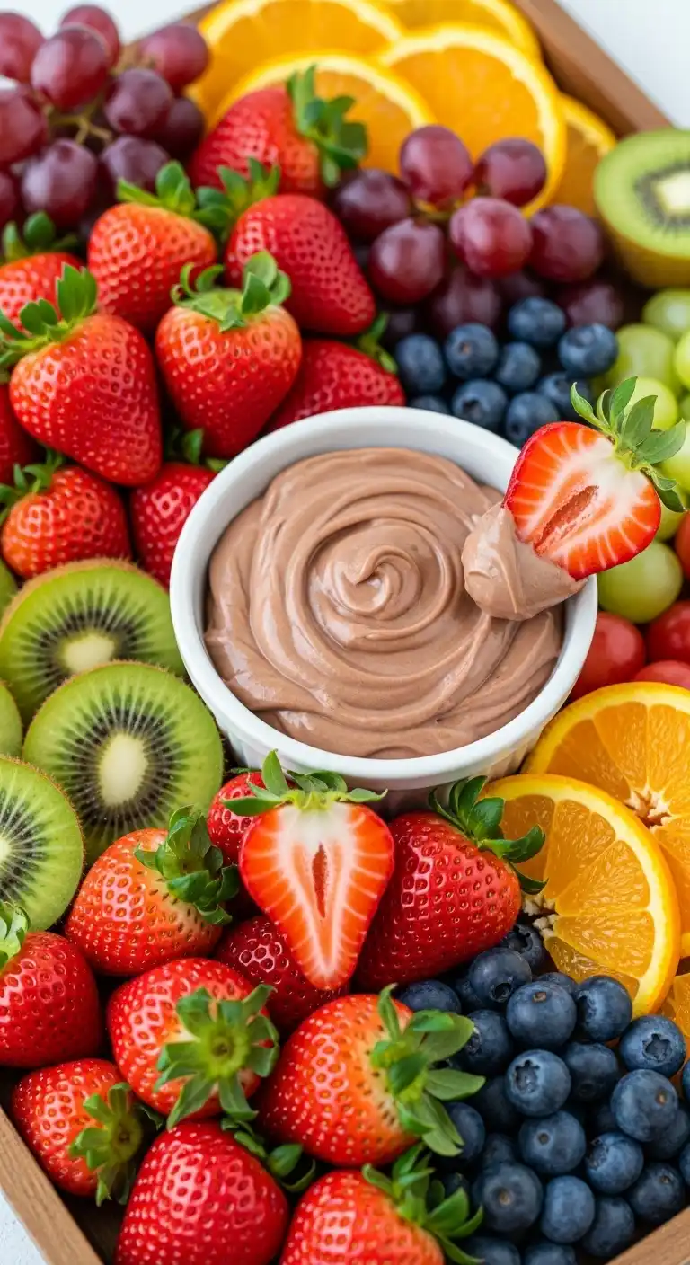 2. Strawberries with Chocolate Yogurt Dip