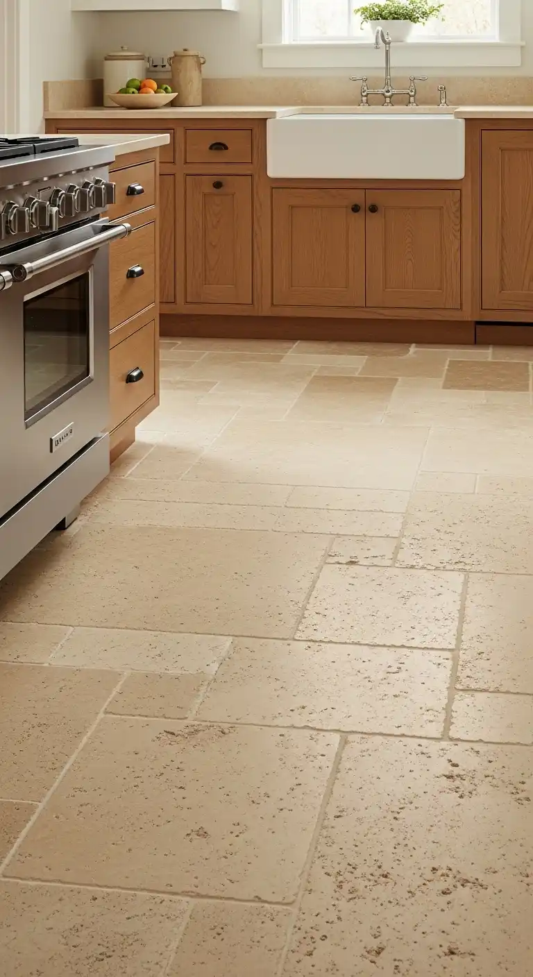 2. Warm Travertine with Subtle Texture