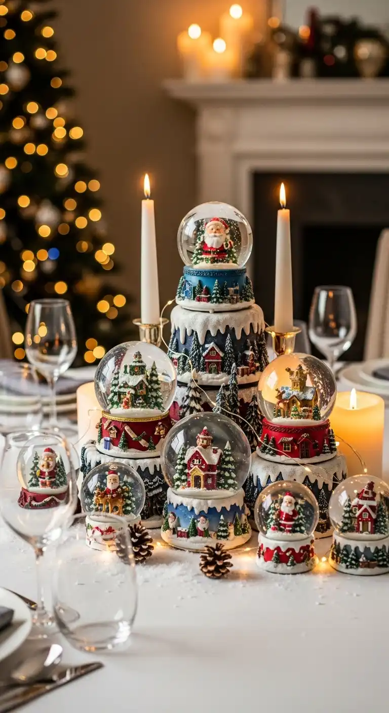 2. Winter Wonderland Snow Globe Display