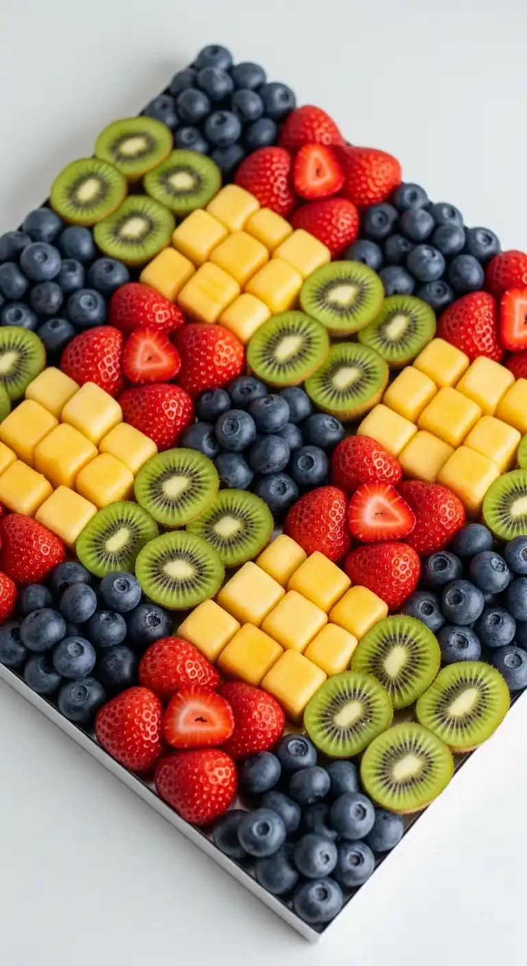20. Cross-Hatch Pattern Fruit Tray with Bright Colors