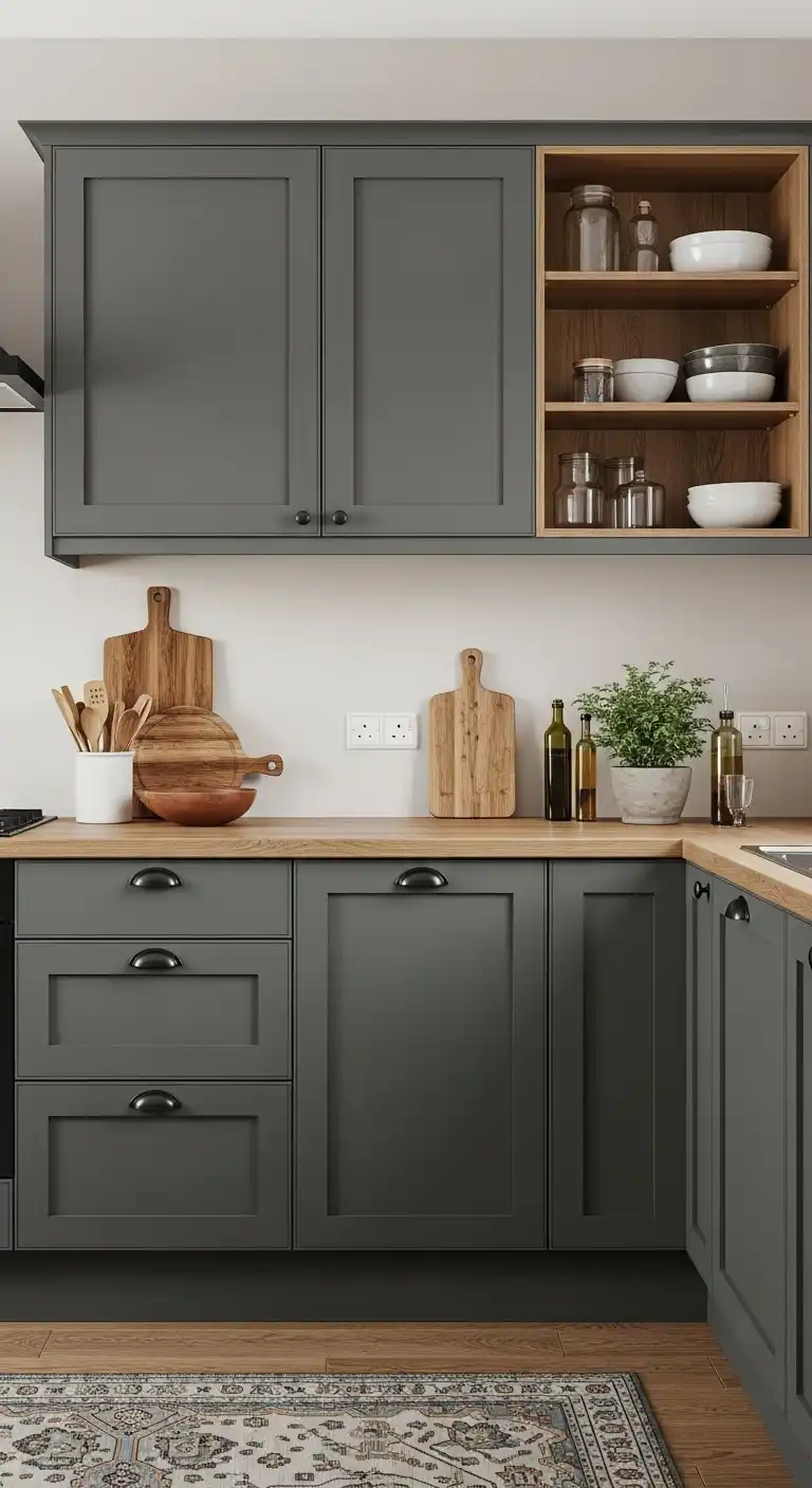 20. Matte Slate Gray Cabinets