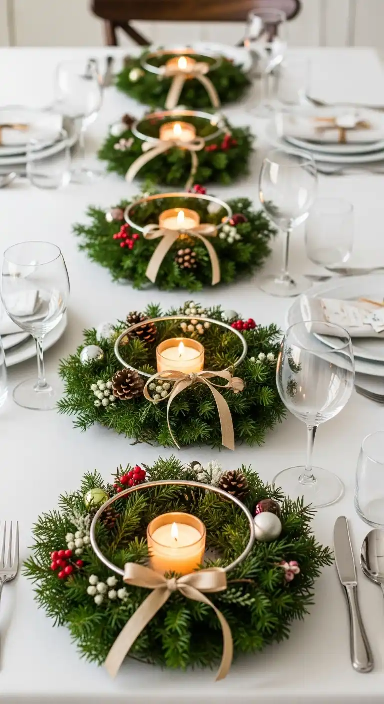20. Mini Wreath Centerpieces