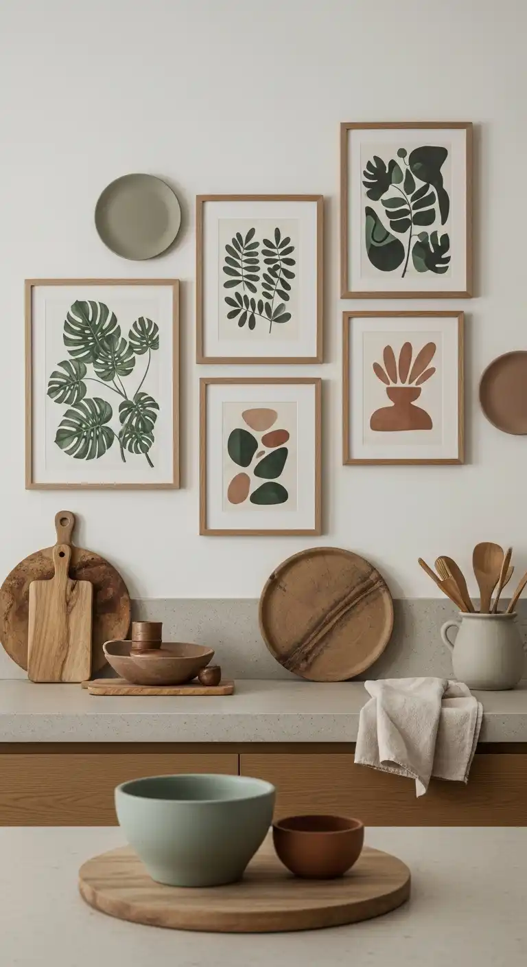 21. Earth-Toned Art and Wall Decor