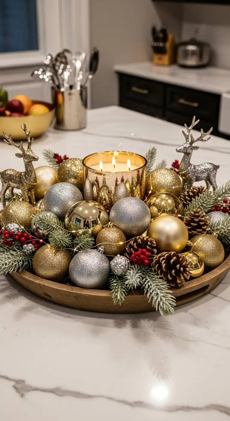 21. Metallic Accents with Gold and Silver Décor Pieces