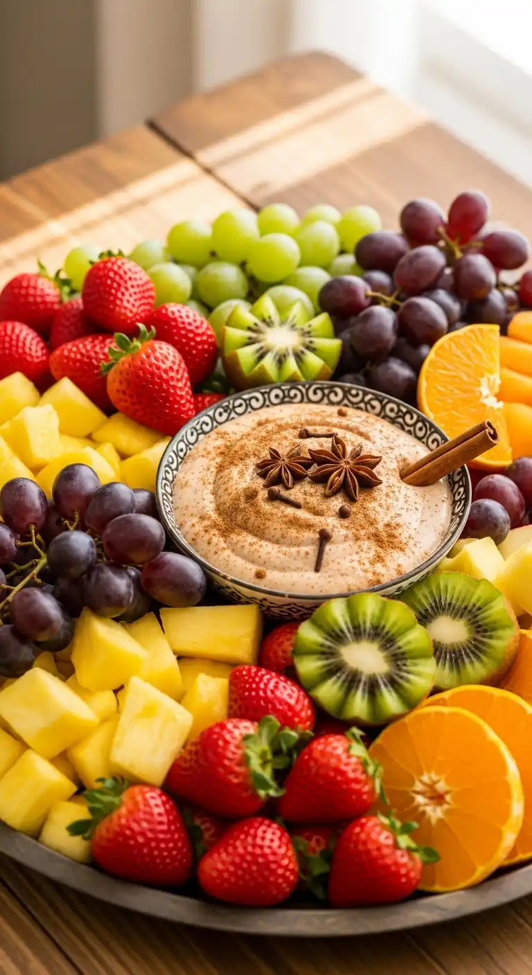 21. Seasonal Fruit Mix with Festive Spiced Dip