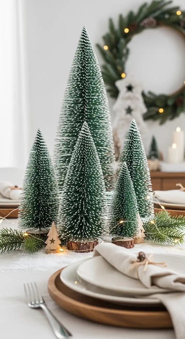 21. Snow-Dusted Mini Trees