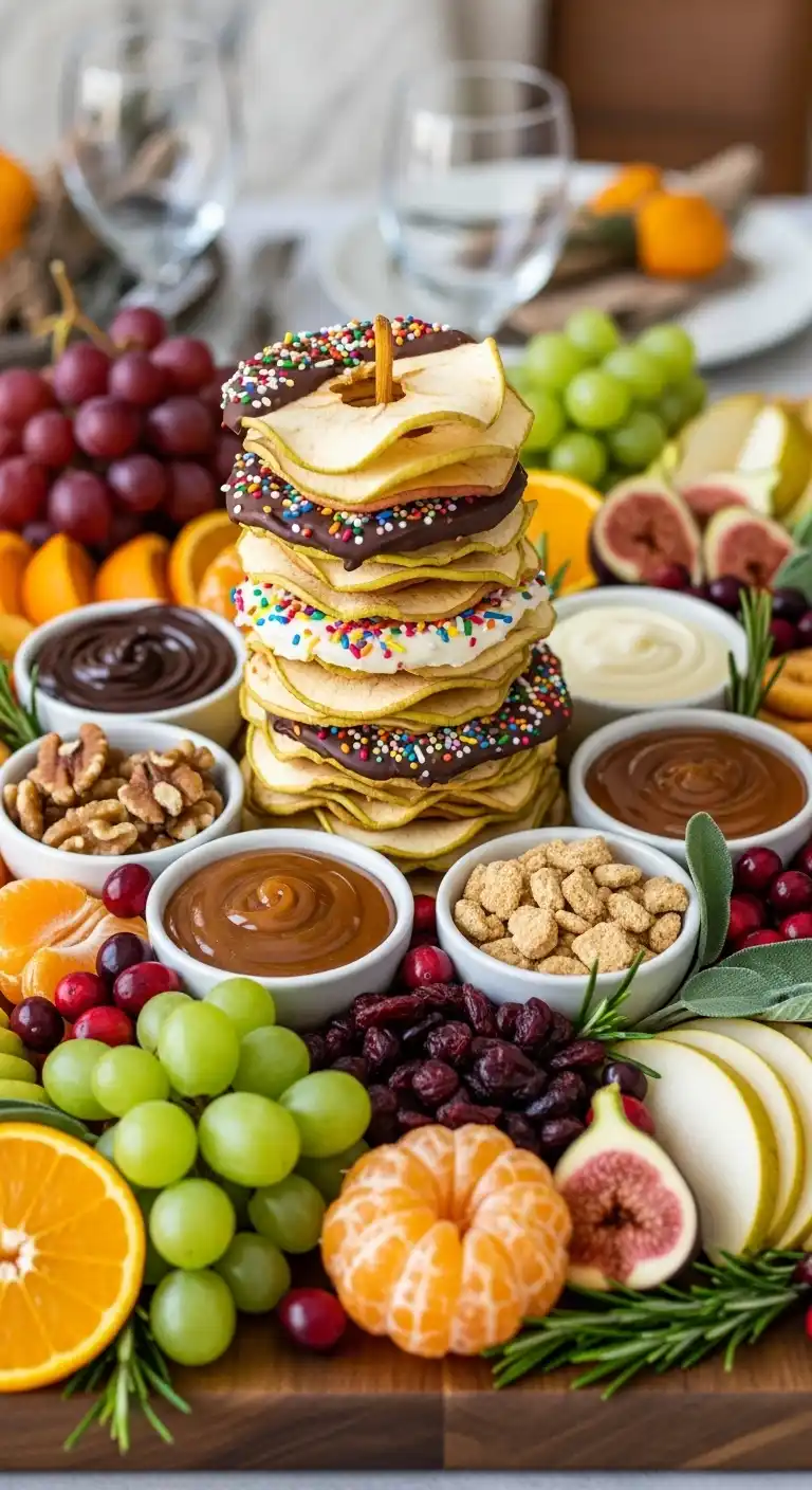 22. Apple Ring Stack Tray with Toppings