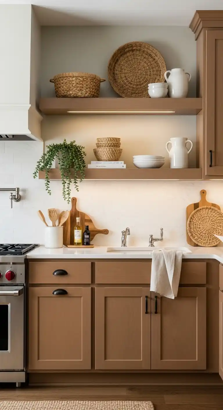22. Caramel Brown Cabinets