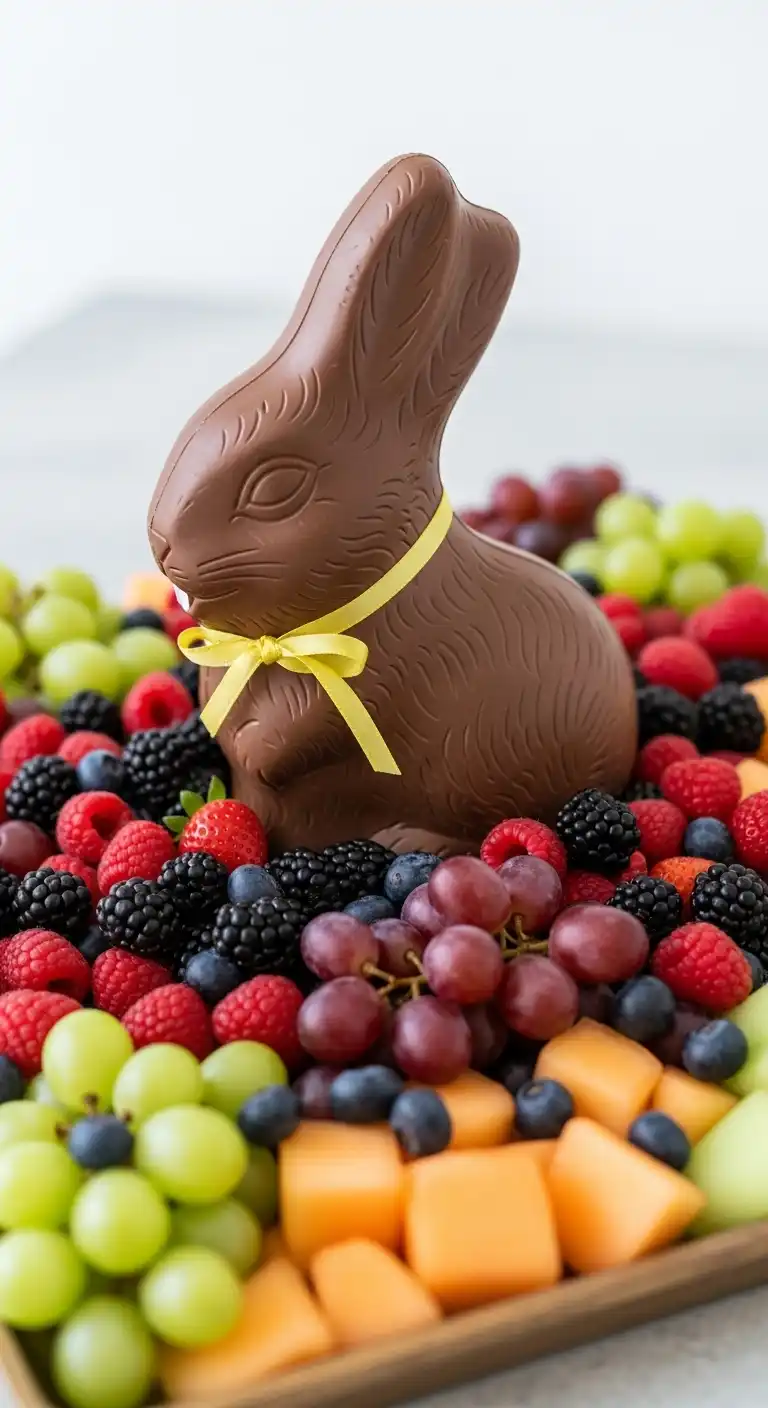 22. Chocolate Bunny Centerpiece with Fruit Tray