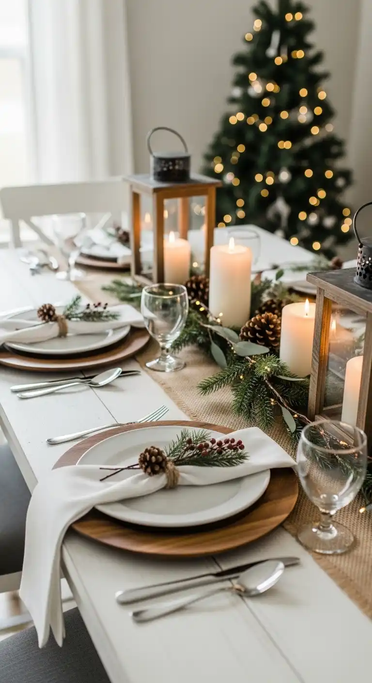 22. Farmhouse White Christmas Table