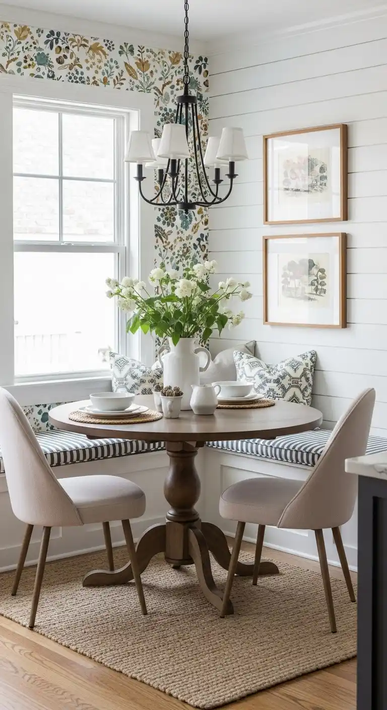 22. Introduce Accent Walls with Wallpaper or Shiplap