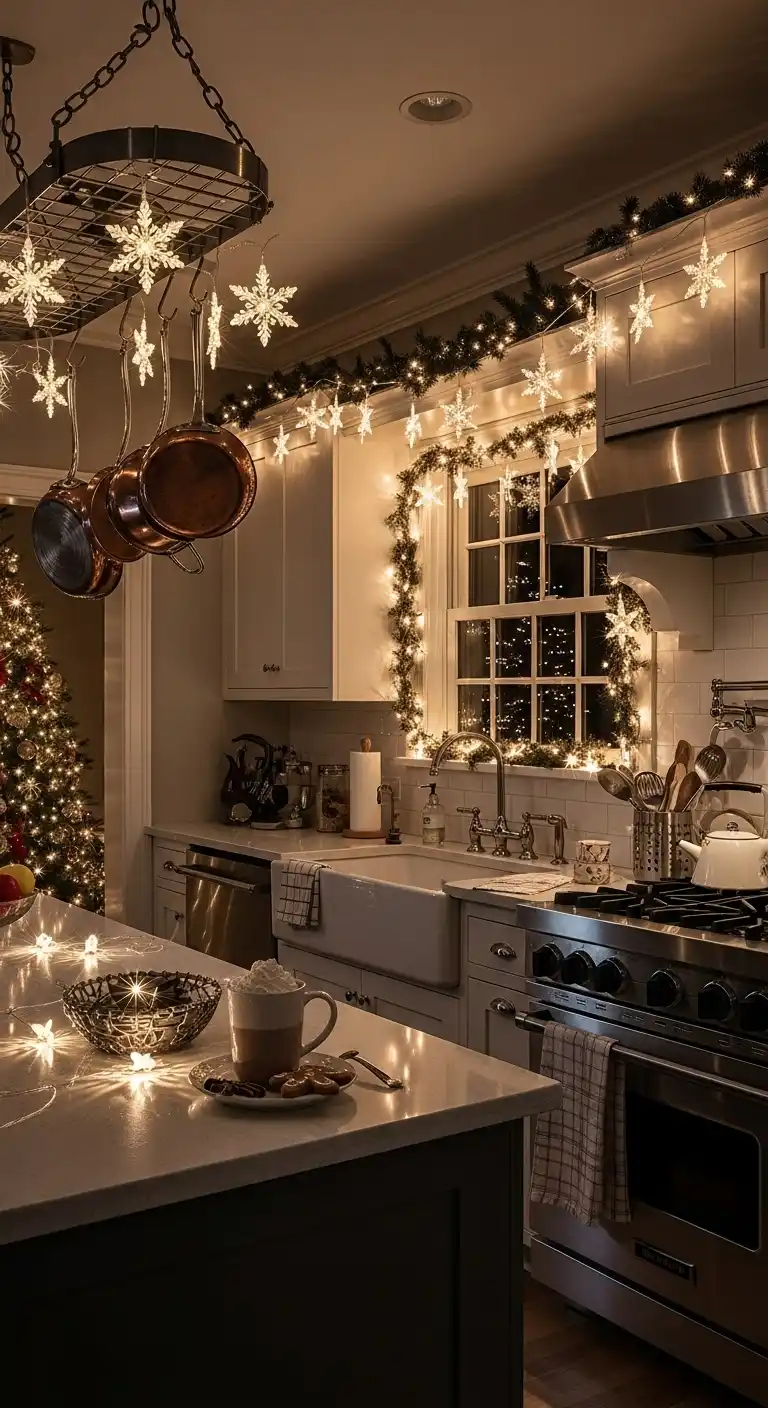 22. Metallic String Lights to Reflect Seasonal Sparkle