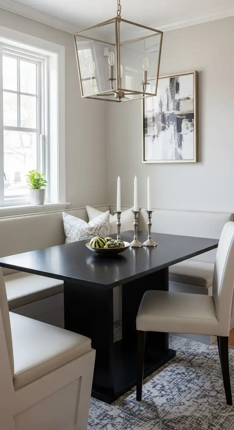 22. Sleek Black Nook Table for Contrast