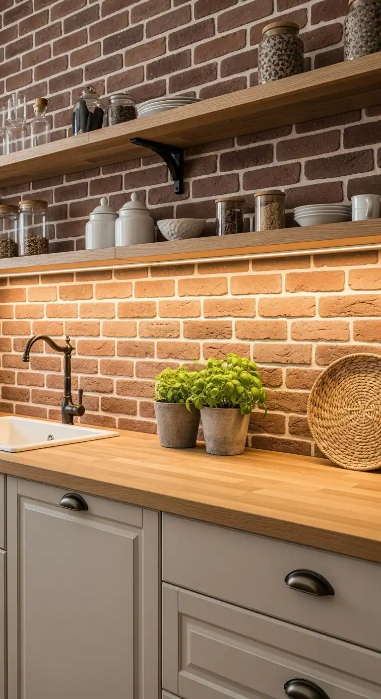 23. Brick Veneer Backsplash