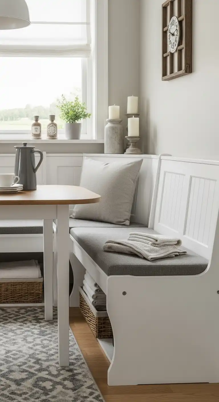 23. Built-In Storage Bench with Nook Table