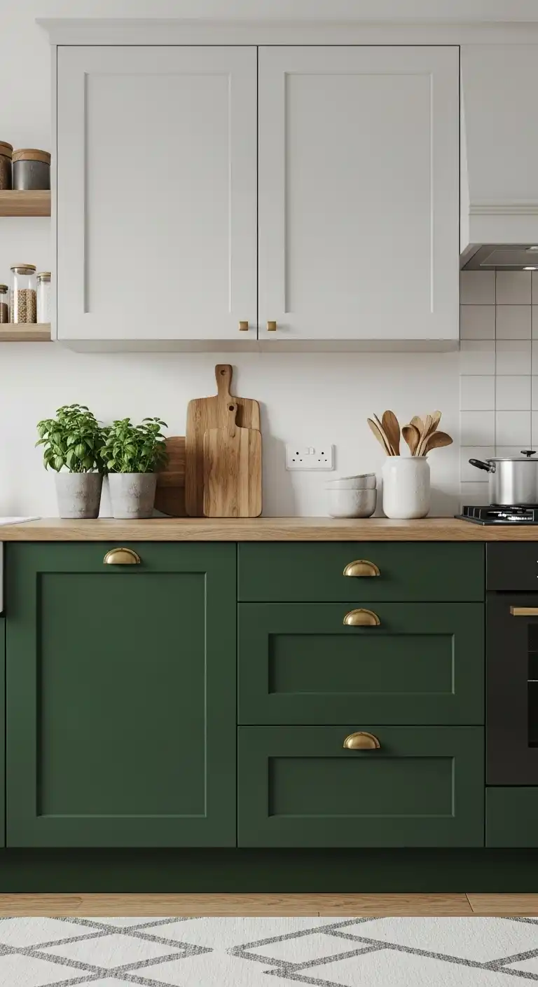 23. Forest Green Lower Cabinets