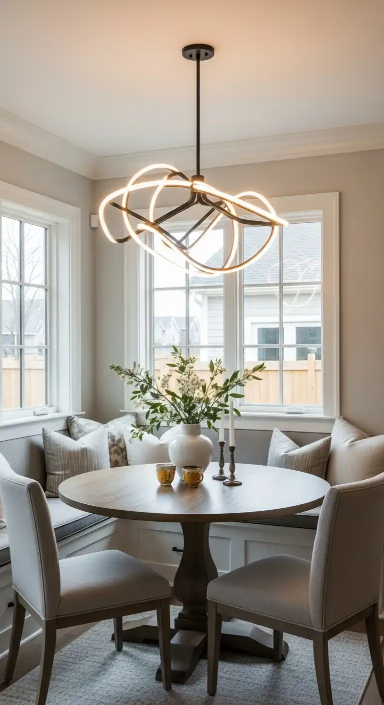 23. Statement Lighting Over a Breakfast Nook