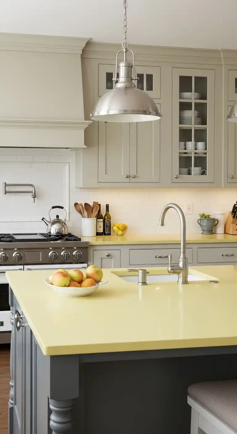 23. Subtle Hints A Light Yellow Countertop