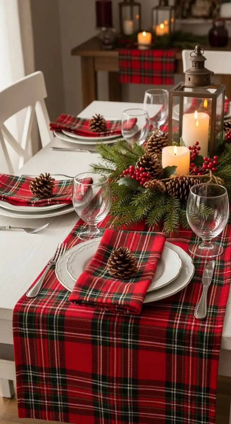 24. Cozy Red Plaid Table