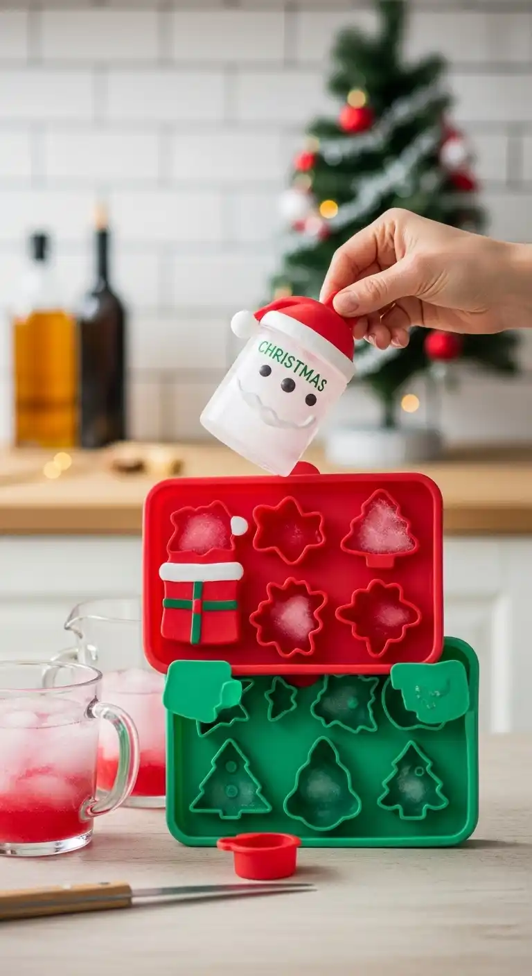24. Festive Ice Cube Molds in Holiday Shapes