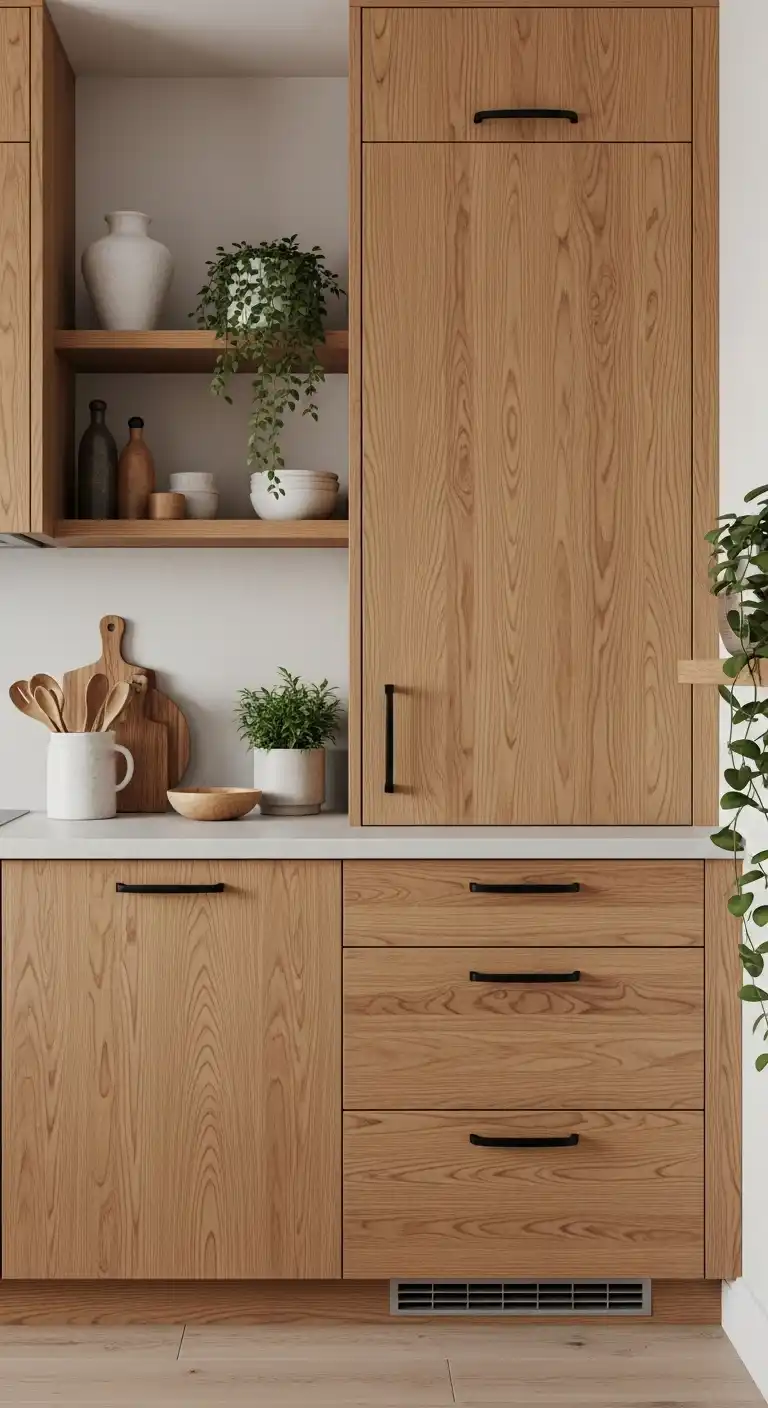 25. Minimalist Natural Wood Cabinets