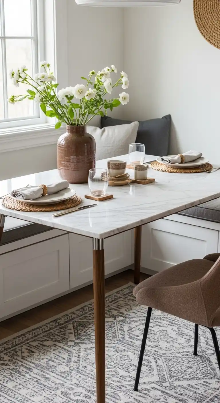 28. Add a Touch of Luxury with Marble or Stone Tabletops